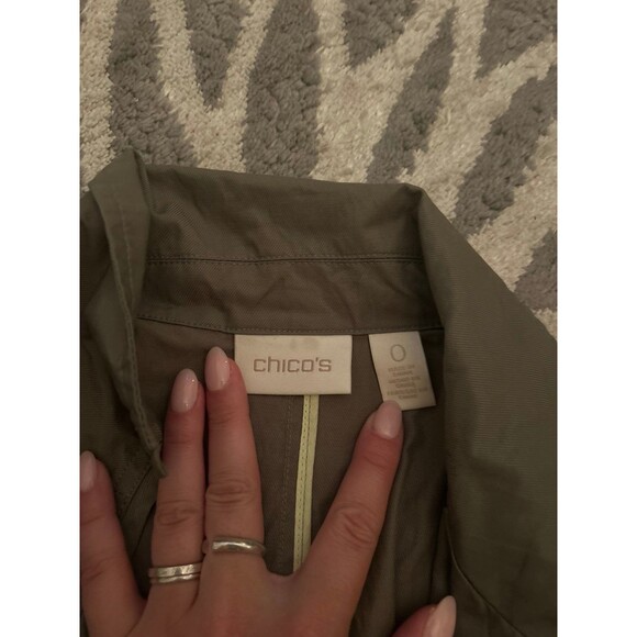 Army Green Light Chico’s Jacket - Picture 3 of 3